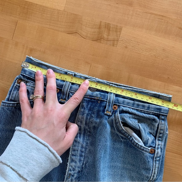 Vintage Levi's Jeans Big E Maroon Logo Tab High Rise Flare 60s 70s Size 23 x 32 - Picture 9 of 12